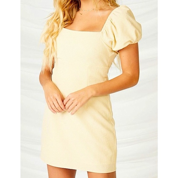 Altar'd State Dresses & Skirts - Altar’d State Yellow Gingham Aldrin Dress